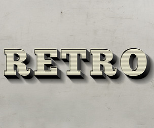 3D Retro PSD Fully Editable Text Effect. Layer Style PSD Mockup Template