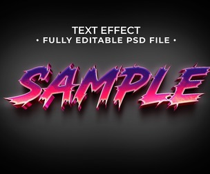 3D Sample PSD Fully Editable Text Effect. Layer Style PSD Mockup Template