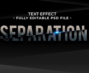3D Separation PSD Fully Editable Text Effect. Layer Style PSD Mockup Template