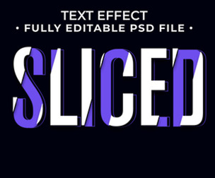 3D Sliced PSD Fully Editable Text Effect. Layer Style PSD Mockup Template