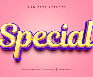 3D Special PSD Fully Editable Text Effect. Layer Style PSD Mockup Template