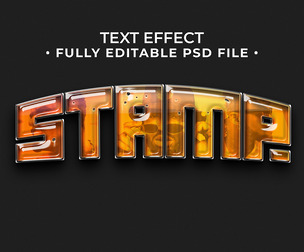 3D Stame PSD Fully Editable Text Effect. Layer Style PSD Mockup Template