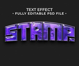 3D Stame PSD Fully Editable Text Effect. Layer Style PSD Mockup Template