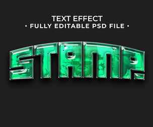 3D Stame PSD Fully Editable Text Effect. Layer Style PSD Mockup Template