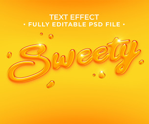 3D Sweety PSD Fully Editable Text Effect. Layer Style PSD Mockup Template