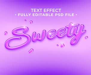 3D Sweety PSD Fully Editable Text Effect. Layer Style PSD Mockup Template
