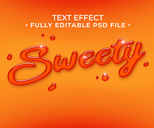 3D Sweety PSD Fully Editable Text Effect. Layer Style PSD Mockup Template