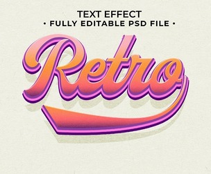 3D Text Effect Photoshop Retro PSD Fully Editable Text Effect. Layer Style PSD Mockup Template