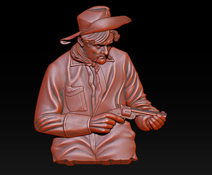 Wild West Cowboy 3D Relief