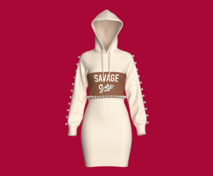 Girls Long Hooded Sweater - SAVAGE | Marvelous / Clo3d / obj / fbx
