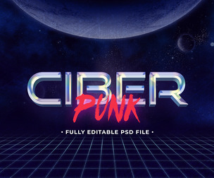 Ciber PSD Fully Editable Text Effect. Layer Style PSD Mockup Template