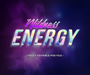 Energy PSD Fully Editable Text Effect. Layer Style PSD Mockup Template