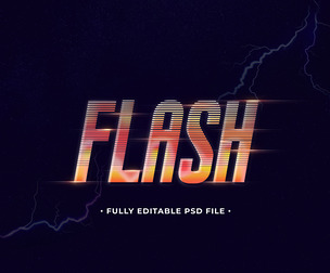 Flash PSD Fully Editable Text Effect. Layer Style PSD Mockup Template