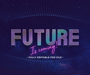 Future PSD Fully Editable Text Effect. Layer Style PSD Mockup Template