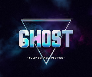 Ghost PSD Fully Editable Text Effect. Layer Style PSD Mockup Template