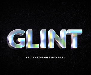 Glint PSD Fully Editable Text Effect. Layer Style PSD Mockup Template