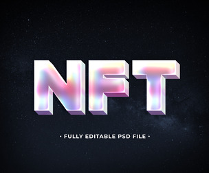 NFT PSD Fully Editable Text Effect. Layer Style PSD Mockup Template