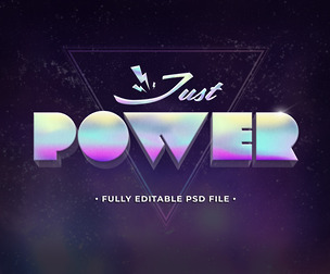 Power PSD Fully Editable Text Effect. Layer Style PSD Mockup Template