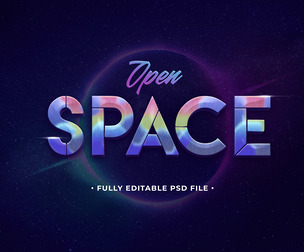Space PSD Fully Editable Text Effect. Layer Style PSD Mockup Template