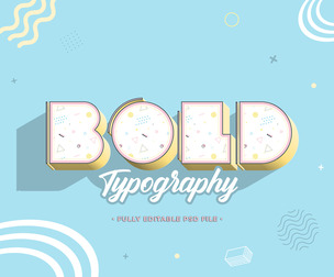 Bold PSD Fully Editable Text Effect. Layer Style PSD Mockup Template