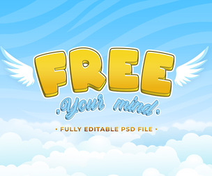 Free Mind PSD Fully Editable Text Effect. Layer Style PSD Mockup Template