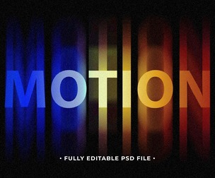 Motion Colorful PSD Fully Editable Text Effect. Layer Style PSD Mockup Template