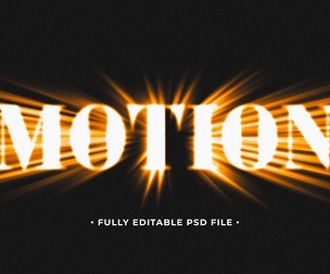 Motion PSD Fully Editable Text Effect. Layer Style PSD Mockup Template