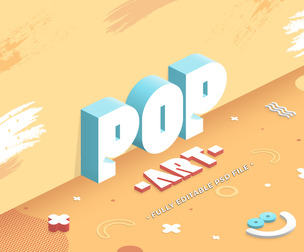 Pop Art  PSD Fully Editable Text Effect. Layer Style PSD Mockup Template