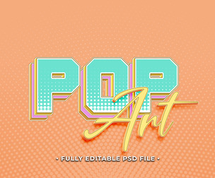 Pop Art PSD Fully Editable Text Effect. Layer Style PSD Mockup Template