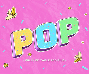 Pop PSD Fully Editable Text Effect. Layer Style PSD Mockup Template
