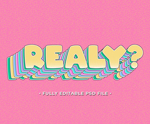 Realy PSD Fully Editable Text Effect. Layer Style PSD Mockup Template