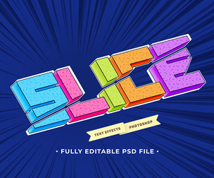 Slice PSD Fully Editable Text Effect. Layer Style PSD Mockup Template