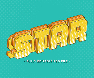 Star PSD Fully Editable Text Effect. Layer Style PSD Mockup Template