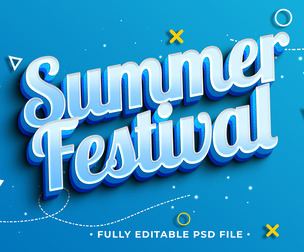 Summer Festival PSD Fully Editable Text Effect. Layer Style PSD Mockup Template