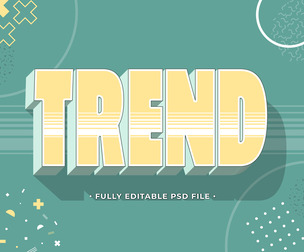 Trend PSD Fully Editable Text Effect. Layer Style PSD Mockup Template