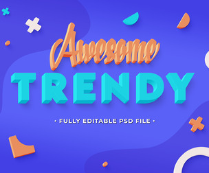 Trendy PSD Fully Editable Text Effect. Layer Style PSD Mockup Template