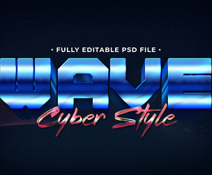 Wave PSD Fully Editable Text Effect. Layer Style PSD Mockup Template