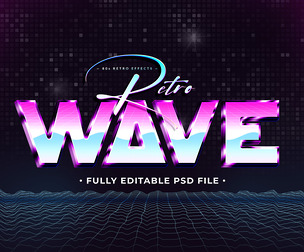 Wave PSD Fully Editable Text Effect. Layer Style PSD Mockup Template