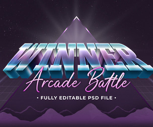Winner PSD Fully Editable Text Effect. Layer Style PSD Mockup Template