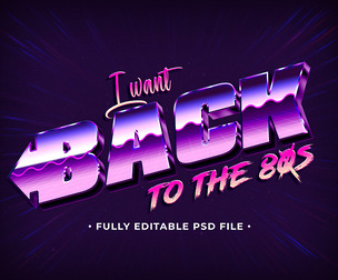 Back to the 80s PSD Fully Editable Text Effect. Layer Style PSD Mockup Template