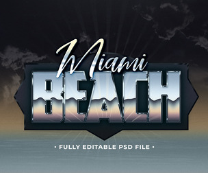 Beach PSD Fully Editable Text Effect. Layer Style PSD Mockup Template