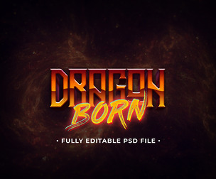Dragon Born PSD Fully Editable Text Effect. Layer Style PSD Mockup Template