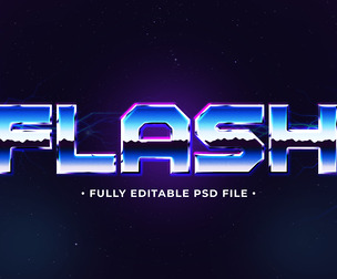 Flash PSD Fully Editable Text Effect. Layer Style PSD Mockup Template