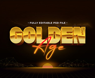 Gold Age PSD Fully Editable Text Effect. Layer Style PSD Mockup Template