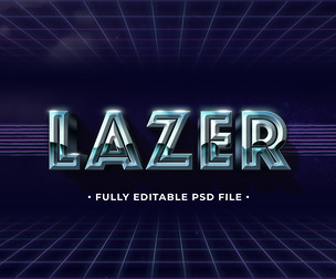 Laser PSD Fully Editable Text Effect. Layer Style PSD Mockup Template