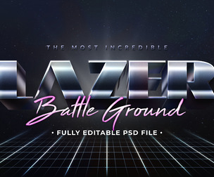 Lazer PSD Fully Editable Text Effect. Layer Style PSD Mockup Template