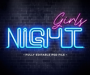 Night PSD Fully Editable Text Effect. Layer Style PSD Mockup Template