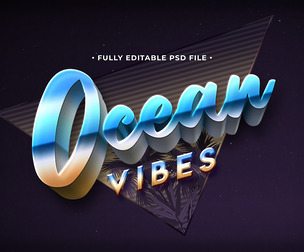 Ocean PSD Fully Editable Text Effect. Layer Style PSD Mockup Template