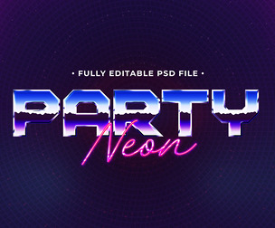 Party PSD Fully Editable Text Effect. Layer Style PSD Mockup Template