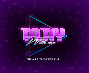 Play PSD Fully Editable Text Effect. Layer Style PSD Mockup Template